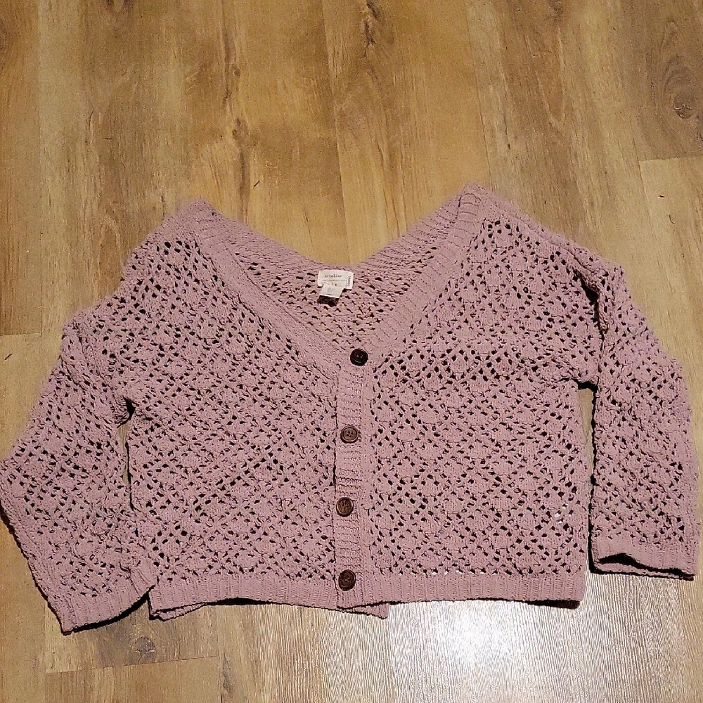 Artelier Nicole Miller-Women's Mauve Knit Cardigan